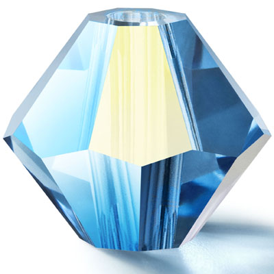 PCBIC06 PL AB 1 MALBLU AB Preciosa crystal bicones - Malibu Blue AB